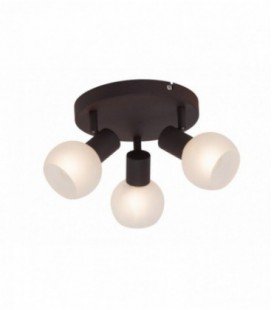Светильник потолочный "Gabon", три плафона на круглой основе, метал/стекло, 230V E14, коричневый
