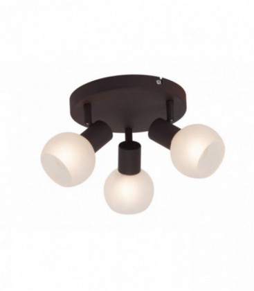 Светильник потолочный "Gabon", три плафона на круглой основе, метал/стекло, 230V E14, коричневый