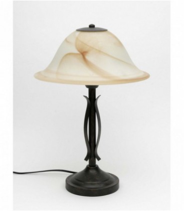 Лампа настольная "Fiore", один плафон, метал/стекло, 230V, E27, бронза.антик