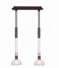 Лампа потолочная с подвесом "Amira", два плафона, метал/стекло, 230V, E14, коричневая