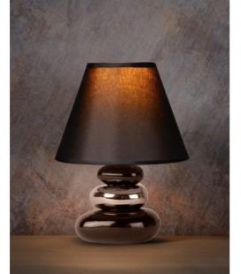 Lucide KARLA Table lamp Ceamic E14 L20 W20 H30 Black, 14560/81/30