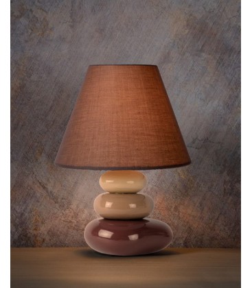 Lucide KARLA Table lamp Ceamic E14 L20 W20 H30 Brown, 14560/81/43