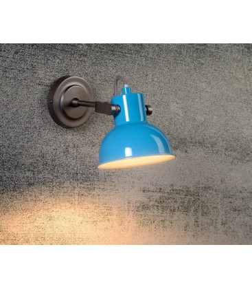 Lucide WIMPY Wall Light E14 D14 H12cm Grey/Shiny Blue, 31279/01/37