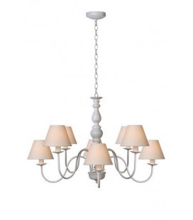 Lucide CAMPAGNE Chandelier 8xE14 Shade61009/16/38)Ant Whi, 31333/08/21