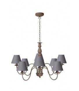 Lucide CAMPAGNE Chandelier 8xE14 Shade61009/16/36) Taupe, 31333/08/41