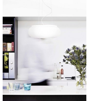 Lucide RIBBI Pendant D30cm 2xE27 Opal White, 31449/30/61