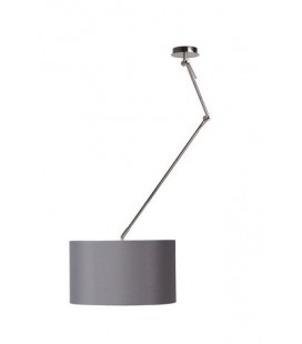 Lucide ELENI Pendant E27 D45 H94cm Shade Grey/Satin Chro, 31459/45/36