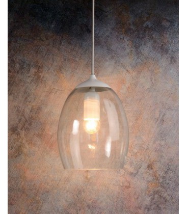 Lucide NORA Pendant E27 D16cm White /Clear Glas, 31485/01/31