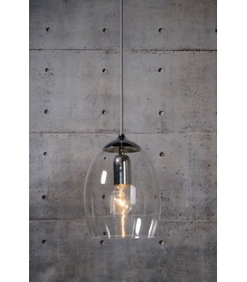 Lucide NORA Pendant E27 D16cm Chrome /Clear Gla, 31485/01/11