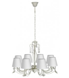 Lucide BARI Chandelier 8xE14 + Shade Ant.White, 71322/08/21