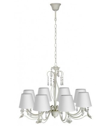 Lucide BARI Chandelier 8xE14 + Shade Ant.White, 71322/08/21