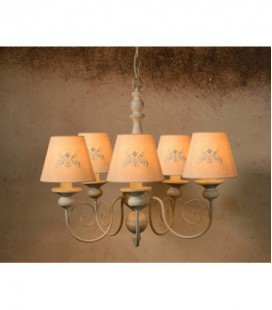 Lucide ROBIN Chandelier 5xE14 D52 H44cm Shade Linen/Taupe, 71336/05/41