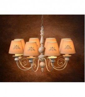 Lucide ROBIN Chandelier 8xE14 Shade Linen/Taupe, 71336/08/41