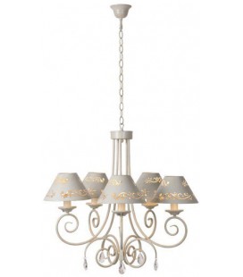 Lucide DORINT Chandelier 5xE14 D70 H120cm Ant White, 71399/05/21