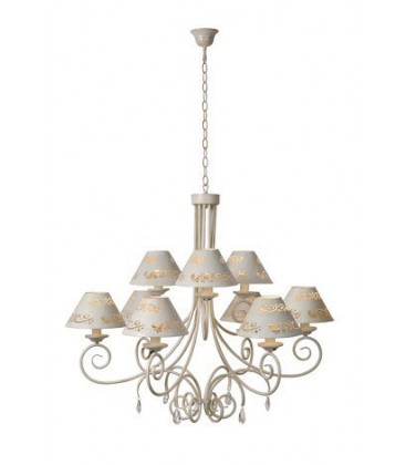 Lucide DORINT Chandelier 9xE14 D70 H120cm Ant White, 71399/09/21