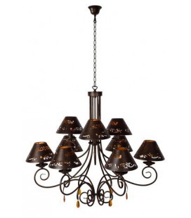 Lucide DORINT Chandelier 9xE14 D70 H120cm Rust, 71399/09/97