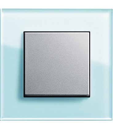 Выключатель в сборе GIRA серии Esprit, салатовое стекло/алюминий