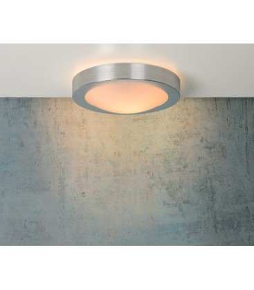 Lucide FRESH Ceiling Light IP44 1xE27 D27cm Brush Alu, 79158/01/12