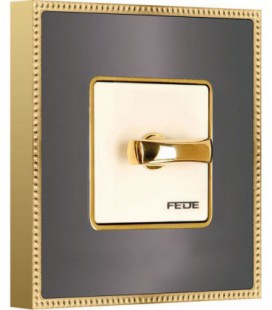 Поворотный выключатель в сборе FEDE коллекция BELLE EPOQUE METAL GOLD, Graphite + Bright Gold