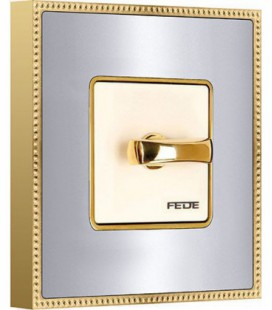 Двухклавишный поворотный выключатель в сборе FEDE коллекция BELLE EPOQUE METAL GOLD, Bright Chrome + Bright Gold