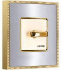 Двухклавишный поворотный выключатель в сборе FEDE коллекция BELLE EPOQUE METAL GOLD, Bright Chrome + Bright Gold