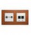 Розетка R/TV и SAT + розетка RJ 12 и RJ 45 Fontini Collection F-37, рамка дерево вишня
