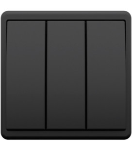 Выключатель 3-клавишный, Efapel Apolo 5000, черный матовый