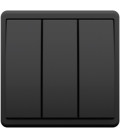 Выключатель 3-клавишный, Efapel Apolo 5000, черный матовый