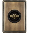 Поворотный выключатель Fontini Collection Venezia Metal, бронза, накладка бронза/коричневый