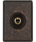 Выключатель тумблерный Fontini Collection Venezia Metal, рамка состаренная медь, накладка бронза/коричневый