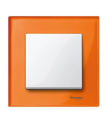 Выключатель Merten серия M-Elegance стекло, оранжевый кальцит