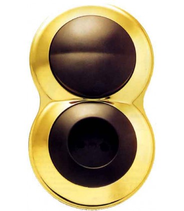 Розетка и выключатель SIMON серия 88, круг золото/коричневый
